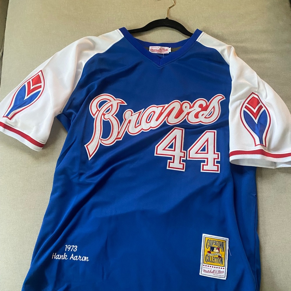 Atlanta Braves Cooperstown Classic Hank Aaron #44 Jersey Size large NWT